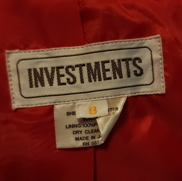 Investments Red blazer jacket 8 - Picture 6 of 7